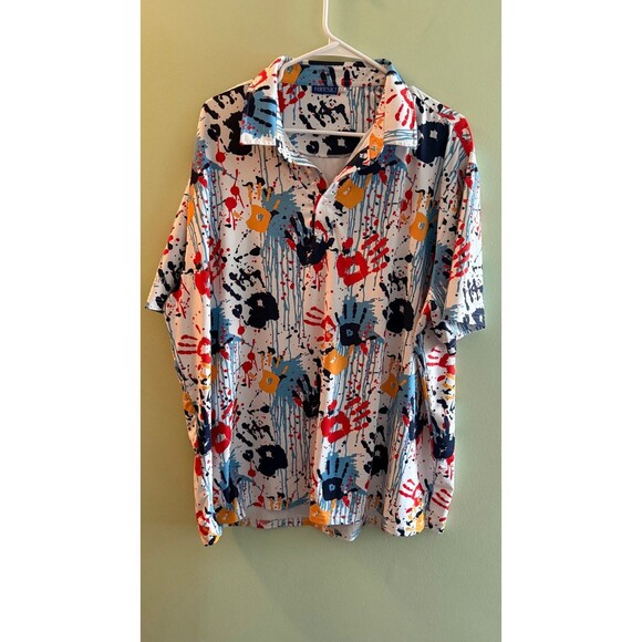 hreski Other - HRESKI Men's Golf Polo Shirt size XXL Hand Print / Paint Splatter